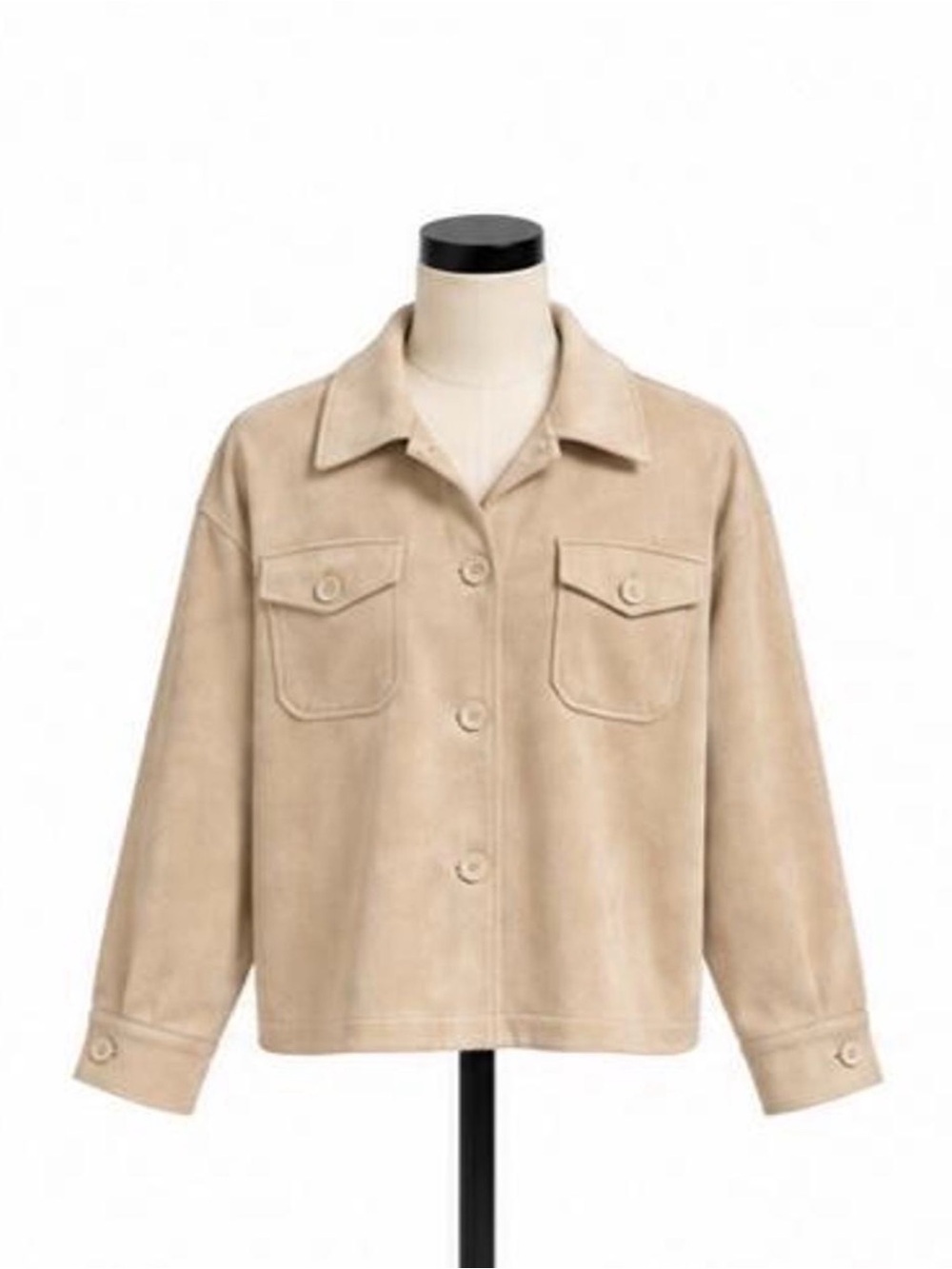 NWOT Designer Bagatelle Faux Suede Fall Day Jacket – Cream – XL